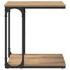 vidaXL Table d'appoint avec &eacute;tag&egrave;re Ch&ecirc;ne artisanal 50 x 35 x 52 cm