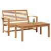 vidaXL banc 2 pcs Marron Bois de teck massif