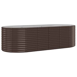vidaXL Lit sur&eacute;lev&eacute; de jardin Acier galvanis&eacute; marron
