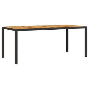 vidaXL Table de jardin et dessus en bois d'acacia noir r&eacute;sine tress&eacute;e