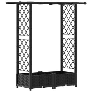 vidaXL Lit &Eacute;lev&eacute; avec Treillis et Toit Noir 122,5 x 40 x 121 cm PP