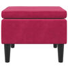 vidaXL Tabouret avec pieds en bois Rouge bordeaux Velours