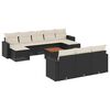 vidaXL Salon de jardin 11 pcs avec coussins noir r&eacute;sine tress&eacute;e