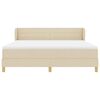 vidaXL Lit &agrave; ressorts avec matelas Cr&egrave;me 180 x 200 cm tissu