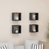 vidaXL &Eacute;tag&egrave;res cube murales 4 pcs gris brillant 22x15x22 cm