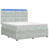 vidaXL Lit boxspring LED avec matelas Gris clair 140 x 200 cm Velours