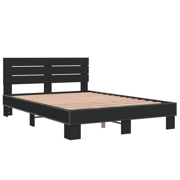 vidaXL Cadre de lit sans matelas noir 135x190 cm