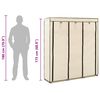 vidaXL Armoire avec compartiments et barres Cr&egrave;me 150x45x175 cm Tissu