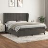 vidaXL Sommier &agrave; lattes de lit et matelas Gris fonc&eacute; 180x200cm Velours