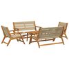 vidaXL Chaises de jardin avec table 5 pcs Beige Bois d'acacia massif