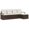 vidaXL Ensemble de canap&eacute; de jardin 5 pcs Marron Poly rotin
