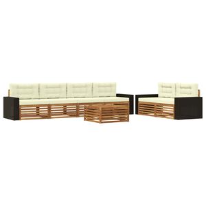 vidaXL Ensemble de canap&eacute;s d'ext&eacute;rieur 7 pcs Naturel et Cr&egrave;me