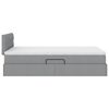 vidaXL Lit avec rangement et LED Gris clair 120 x 190 cm tissu