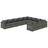 vidaXL Salon de jardin 10 pcs avec coussins R&eacute;sine tress&eacute;e Gris