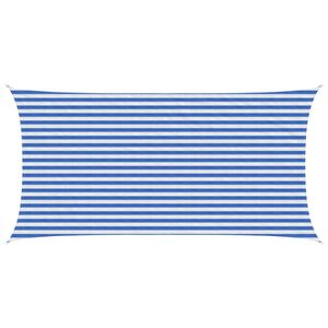 vidaXL Voile d'ombre Bleu et Blanc 2,5 x 4,5 m HDPE