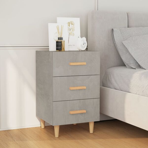 vidaXL Table de chevet gris b&eacute;ton 40x40x66 cm bois d'ing&eacute;nierie
