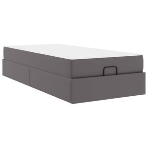 vidaXL Cadre de lit avec matelas Autre 2 pi&egrave;ces Gris PVC