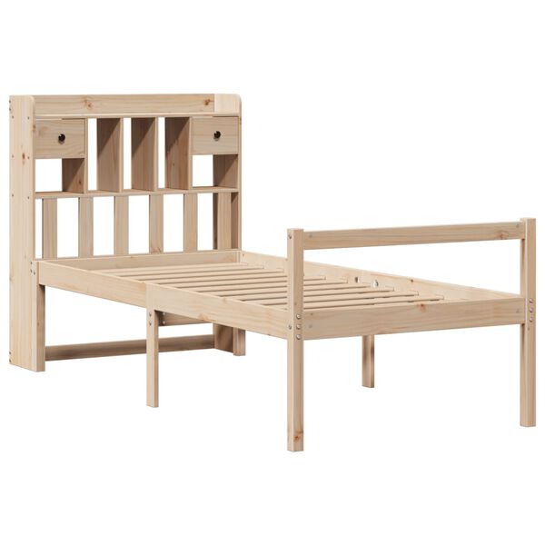 vidaXL Lit biblioth&egrave;que sans matelas 90x190 cm bois de pin massif