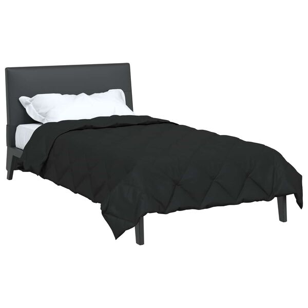 vidaXL Duvet d'&eacute;t&eacute; simple Noir 200 x 140 cm Microfibre
