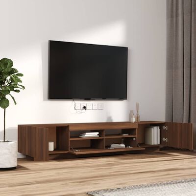 vidaXL Ensemble de meubles TV avec lumières LED 2 pcs Chêne marron