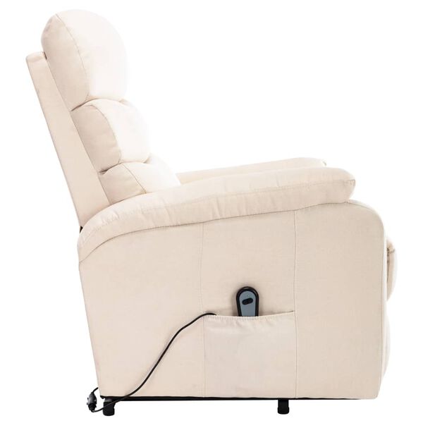 vidaXL Fauteuil de massage Cr&egrave;me Tissu