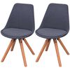vidaXL Chaises &agrave; manger lot de 2 gris fonc&eacute; tissu