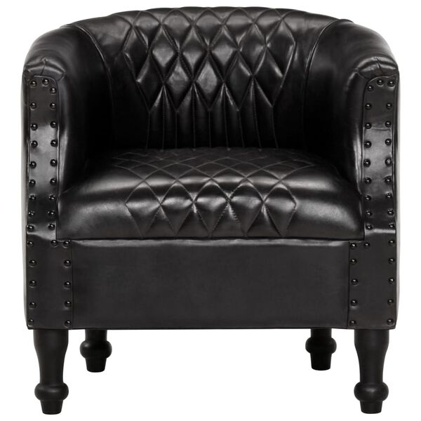 vidaXL Chaise cabriolet Noir 62x58x65 cm Cuir v&eacute;ritable