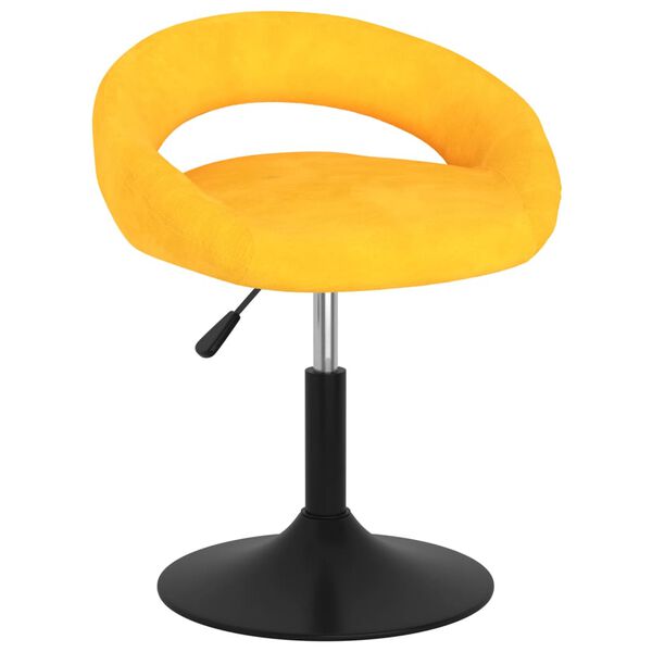 vidaXL Chaises &agrave; manger pivotantes lot de 4 jaune moutarde velours