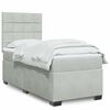 vidaXL Sommier &agrave; lattes de lit et matelas Gris clair 80x200 cm Velours