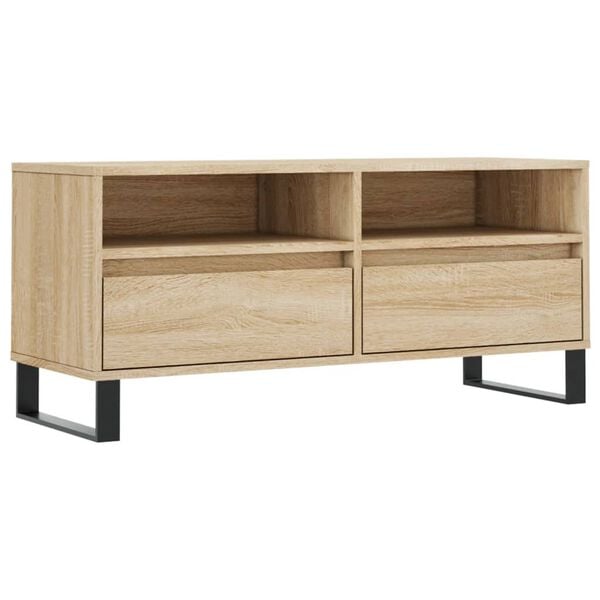 vidaXL Meuble TV chêne sonoma 100x34,5x44,5 cm bois d'ingénierie