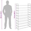 vidaXL Range-chaussures 10 &eacute;tag&egrave;res M&eacute;tal et Tissu non tiss&eacute; Argent&eacute;