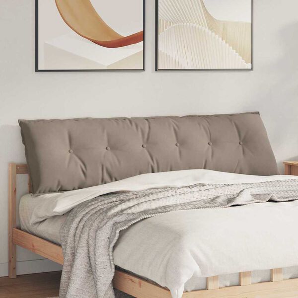 vidaXL Coussin de Dos Taupe 180 x 50 cm Tissu en microfibre