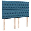 vidaXL Cadre de lit ottoman avec matelas bleu fonc&eacute; 140x200 cm velours