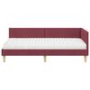 vidaXL Cadre de lit d'angle avec matelas Autre 2 pcs Gris tissu