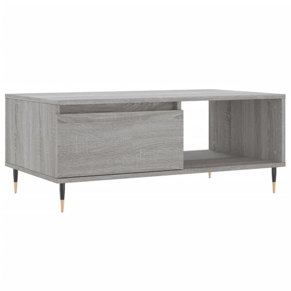 vidaXL Table basse Sonoma gris 90x50x36,5 cm Bois d'ing&eacute;nierie
