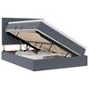 vidaXL Lit de rangement LED avec matelas Gris fonc&eacute; 140 x 190 cm
