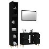 vidaXL Ensemble de meubles salle de bain 3 pcs noir bois d'ing&eacute;nierie