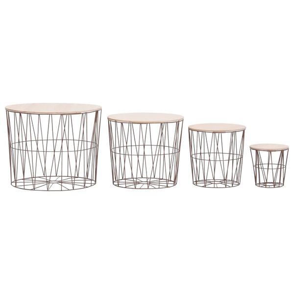 vidaXL Tables basses 4 pcs Cuivre