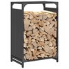 vidaXL Portant de bois chauffage noir 44x28x65 cm
