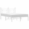 vidaXL Cadre de lit m&eacute;tal sans matelas et t&ecirc;te de lit blanc 140x200 cm