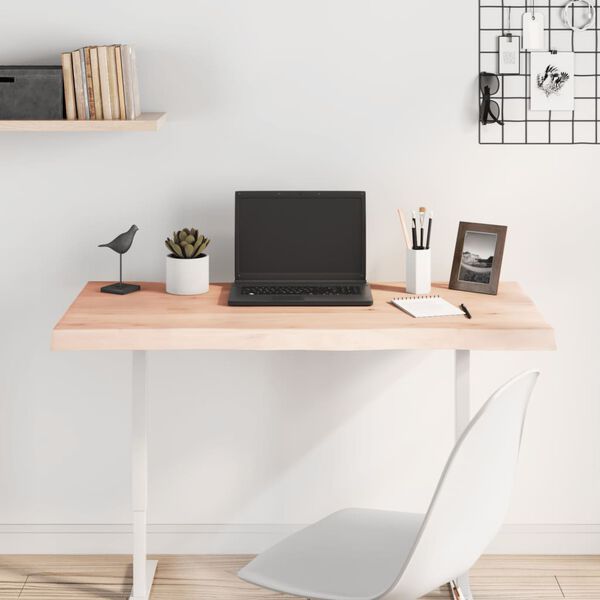 vidaXL Dessus de table bois massif non trait&eacute; bordure assortie