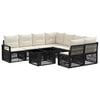vidaXL Ensemble de canap&eacute; de jardin 9 pc Noir et blanc cr&egrave;me polyrotin