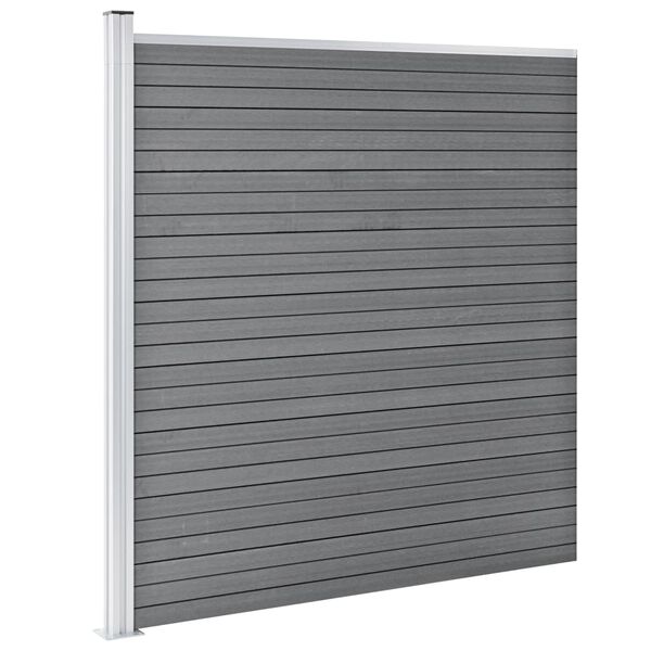 vidaXL Clôture de jardin WPC 1737x186 cm Gris