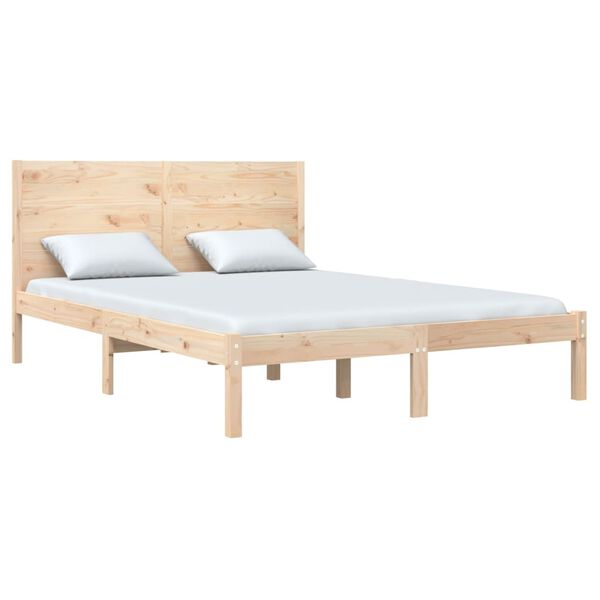 vidaXL Cadre de lit sans matelas 135x190 cm bois massif