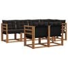 vidaXL Ensemble de canap&eacute;s d'ext&eacute;rieur 7 pcs Naturel et Noir