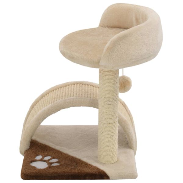 vidaXL Arbre à chat avec griffoir en sisal 40 cm Beige et Marron