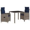 vidaXL Ensemble de repas ext&eacute;rieur 3 pcs polyrotin