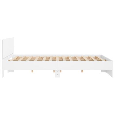 vidaXL Cadre de lit avec tête de lit blanc 160x200 cm
