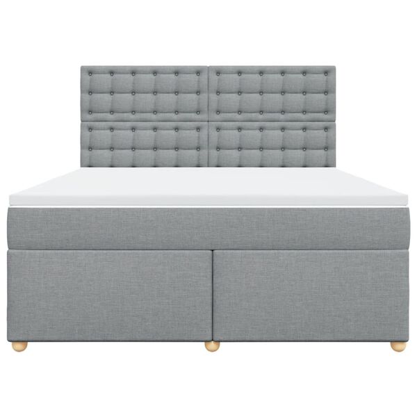 vidaXL Sommier &agrave; lattes de lit avec matelas Gris clair 180x200cm Tissu
