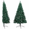 vidaXL Demi-arbre de No&euml;l artificiel pr&eacute;-&eacute;clair&eacute; et boules vert 210 cm